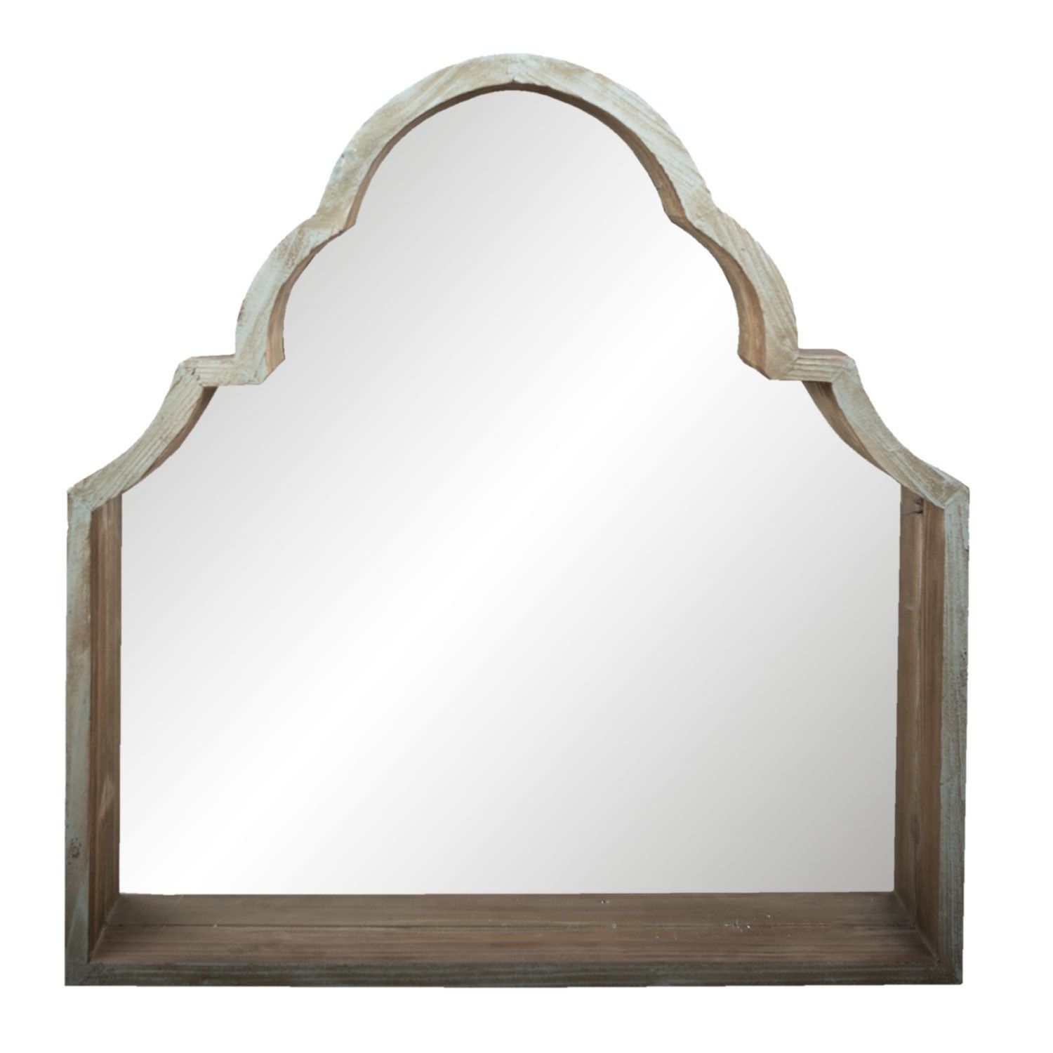 Bílo hnědé dřevěné zdobené zrcadlo Vafara - 85*12*87 cm Clayre & Eef - LaHome - vintage dekorace