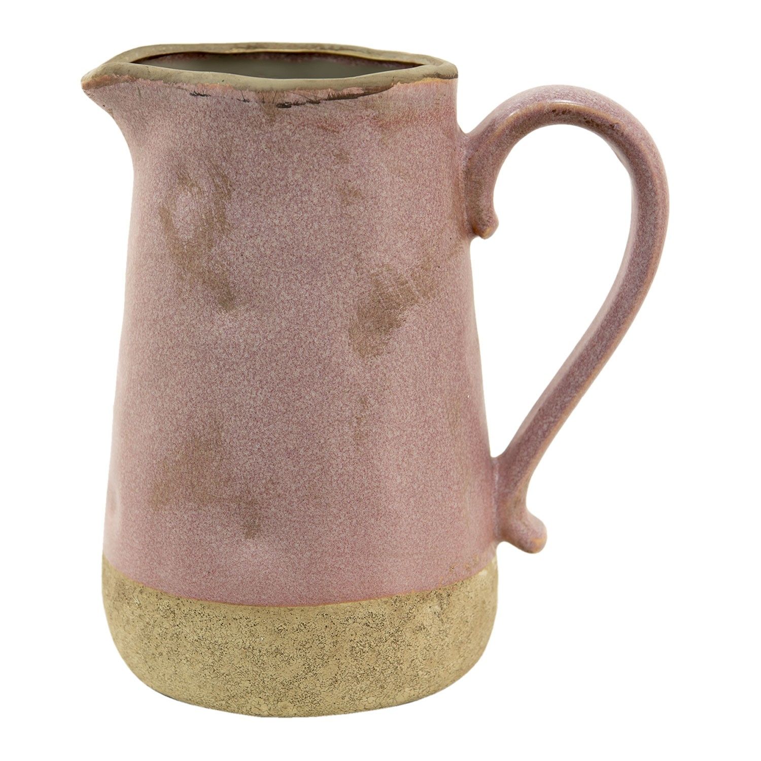 Růžovo-béžový keramický džbán Pinae L - 20*14*23 cm Clayre & Eef - LaHome - vintage dekorace