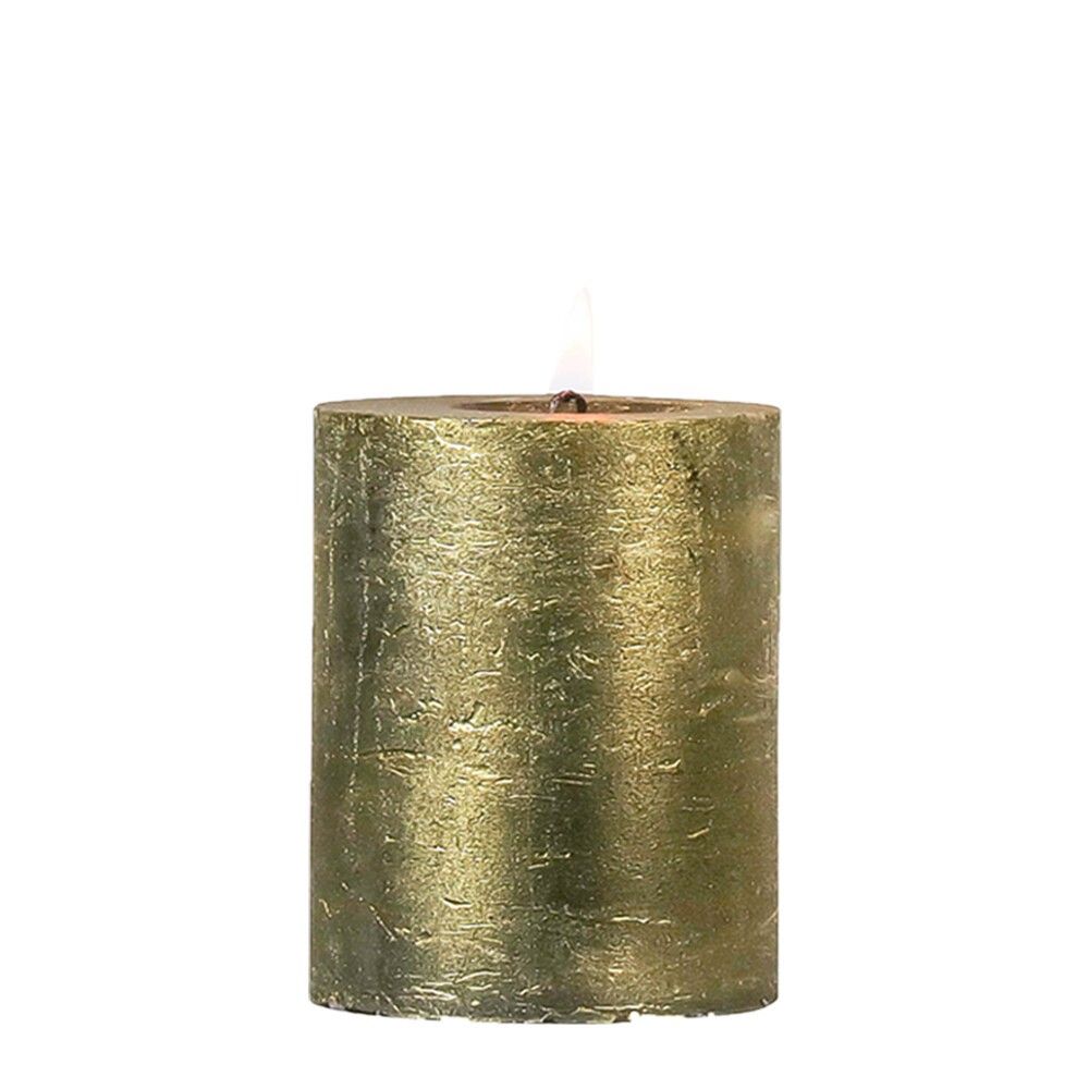 Zlatá metalická svíčka Gold M - 7*7*10 cm Mars & More - LaHome - vintage dekorace