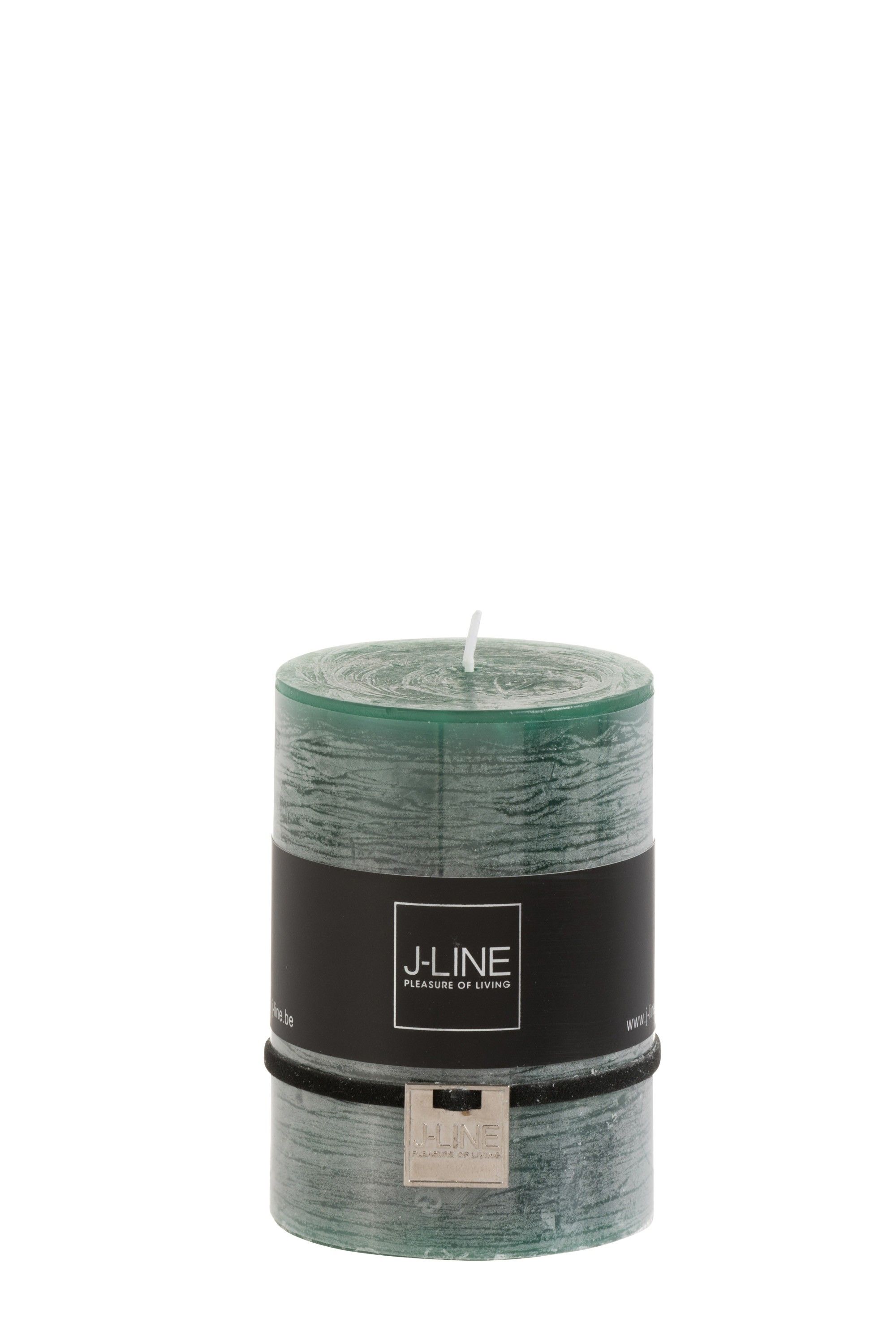 Válcová svíčka tmavě zelená S - 7*7*10 cm J-Line by Jolipa - LaHome - vintage dekorace