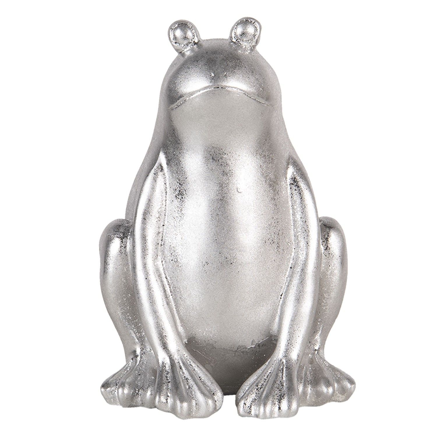 Stříbrná dekorativní soška žáby - 13*13*20 cm Clayre & Eef - LaHome - vintage dekorace