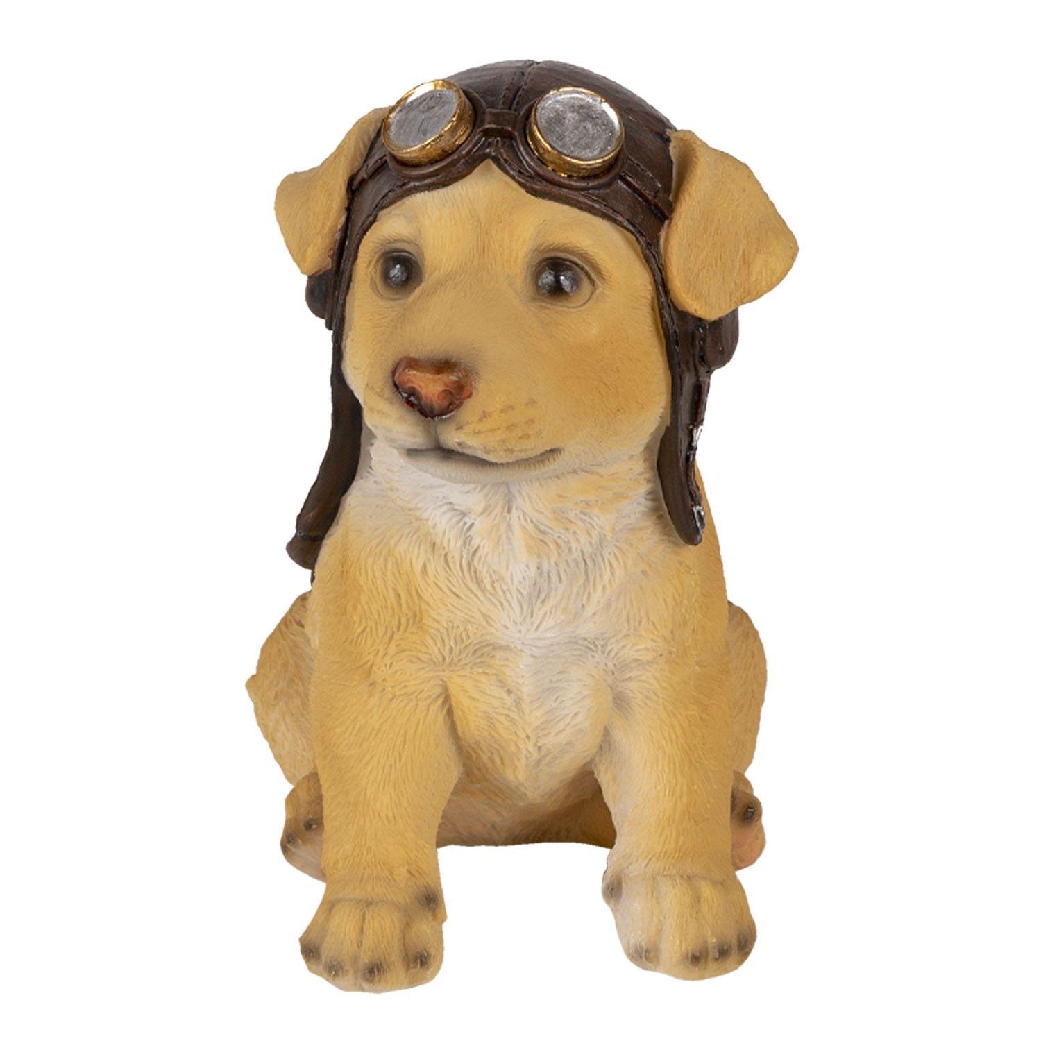 Dekorativní soška psa s motorkářskou čepicí - 14*10*16 cm Clayre & Eef - LaHome - vintage dekorace