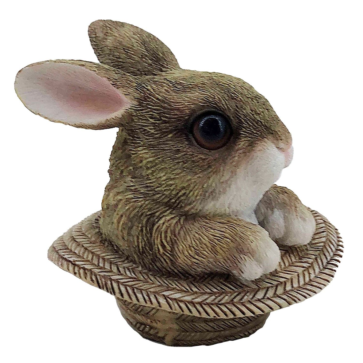 Dekorativní soška králíka v klobouku - 9*9*9 cm Clayre & Eef - LaHome - vintage dekorace