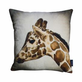 Sametový polštář se žirafou - 45*45*10cm Mars & More LaHome - vintage dekorace