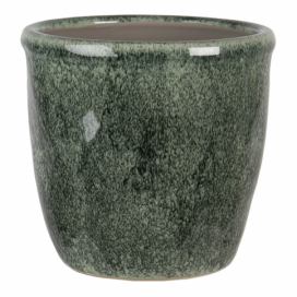 Šedo - zelený mramorovaný obal na květináč XL - Ø 16*15 cm Clayre & Eef