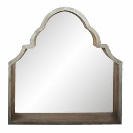 Bílo hnědé dřevěné zdobené zrcadlo Vafara - 85*12*87 cm Clayre & Eef
