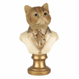 Dekorativní soška kočky v obleku - 10*7*17 cm Clayre & Eef LaHome - vintage dekorace
