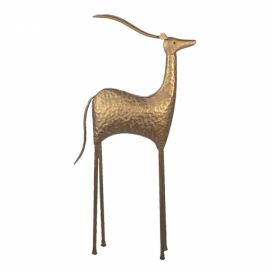Zlatá dekorativní kovová socha Antilopa - 50*21*130 cm Clayre & Eef LaHome - vintage dekorace