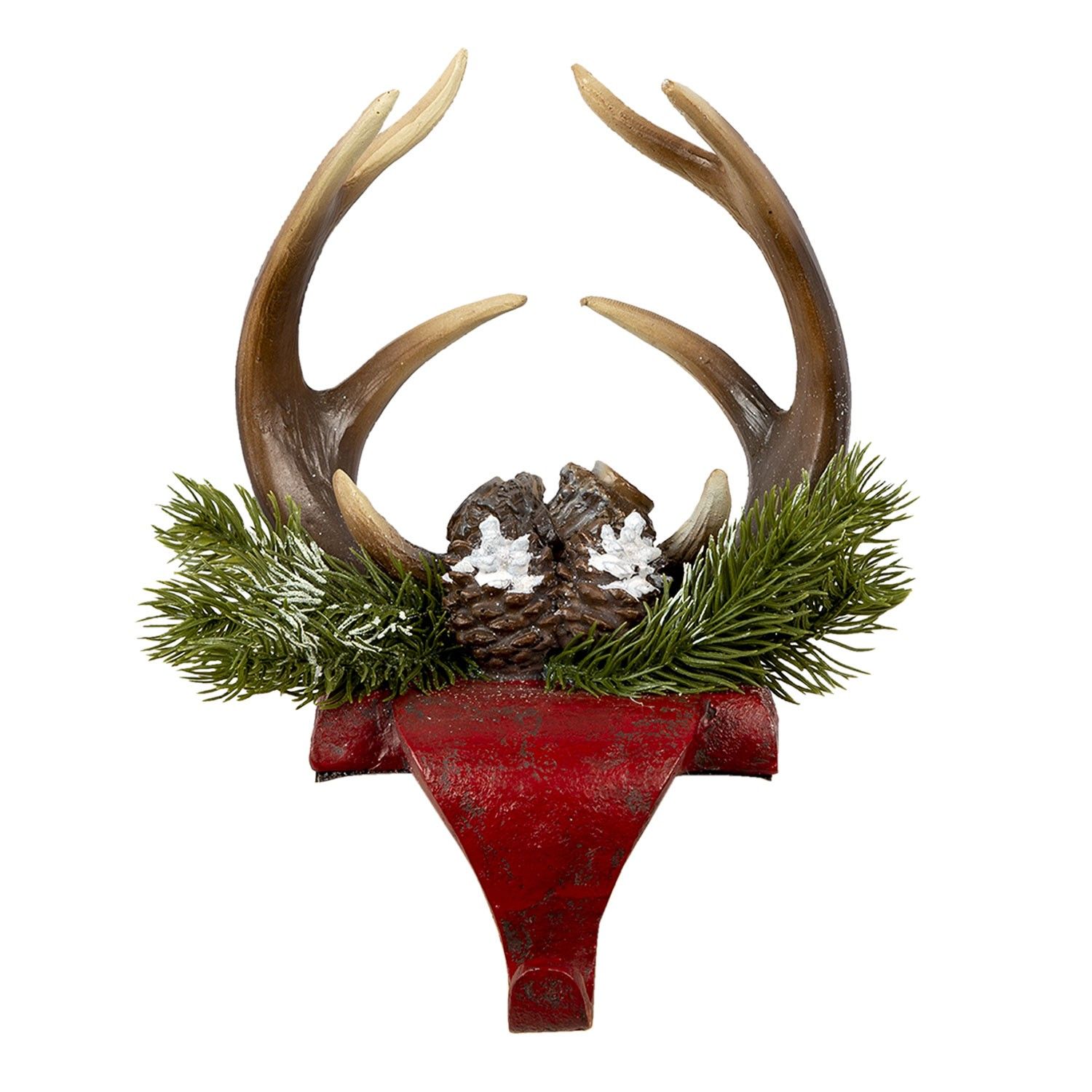 Držák na vánoční punčochu s parohy - 18*24*15 cm Clayre & Eef - LaHome - vintage dekorace