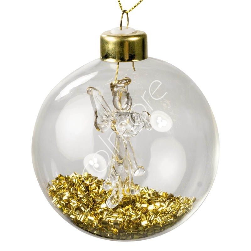 Set 4ks zlatá skleněná vánoční ozdoba s andílkem a zlatými glitry - Ø 8 cm Colmore by Diga - LaHome - vintage dekorace