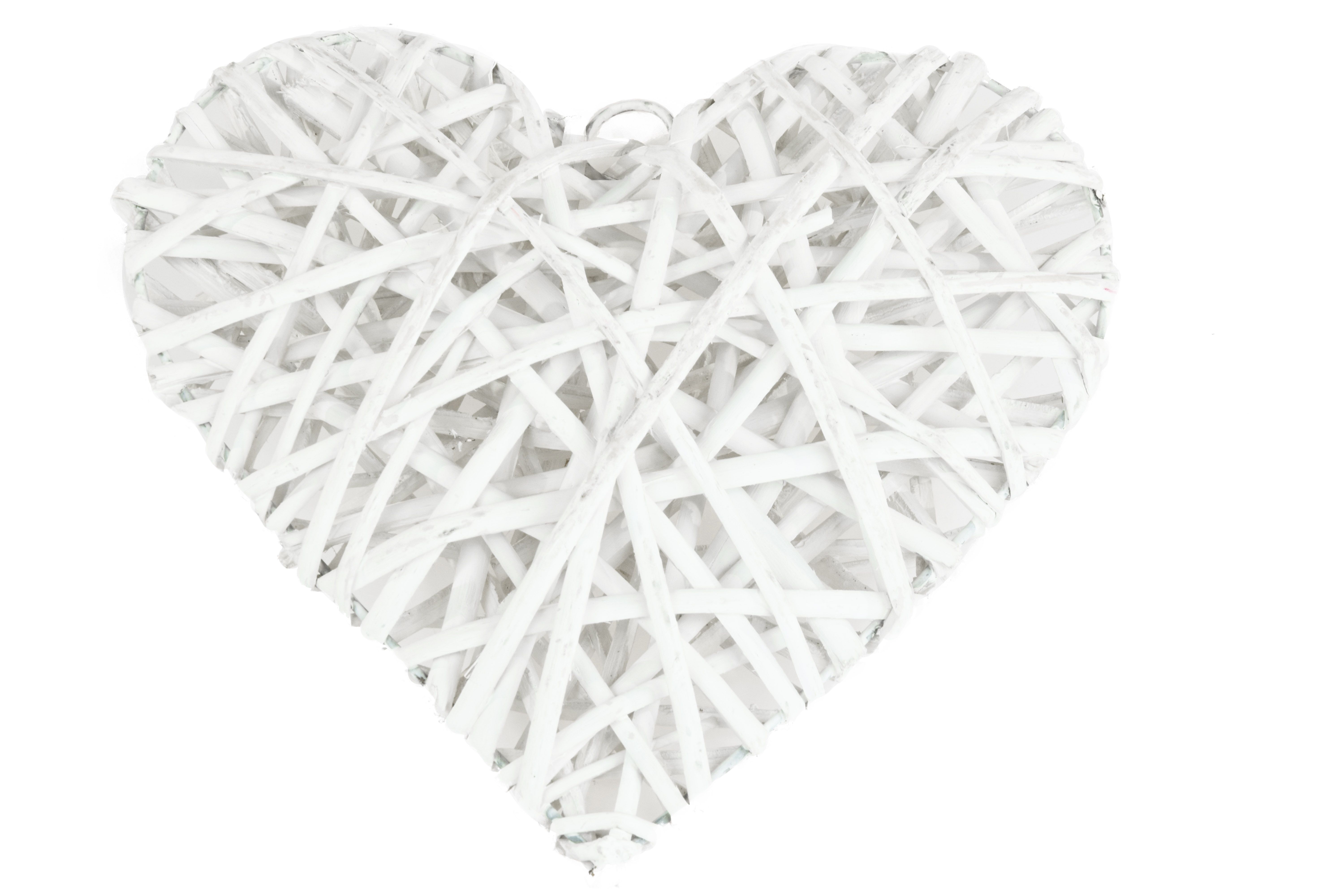 Vingo Proutěné srdce bílé Rozměry (cm): 15x3, v. 15 - Vingo