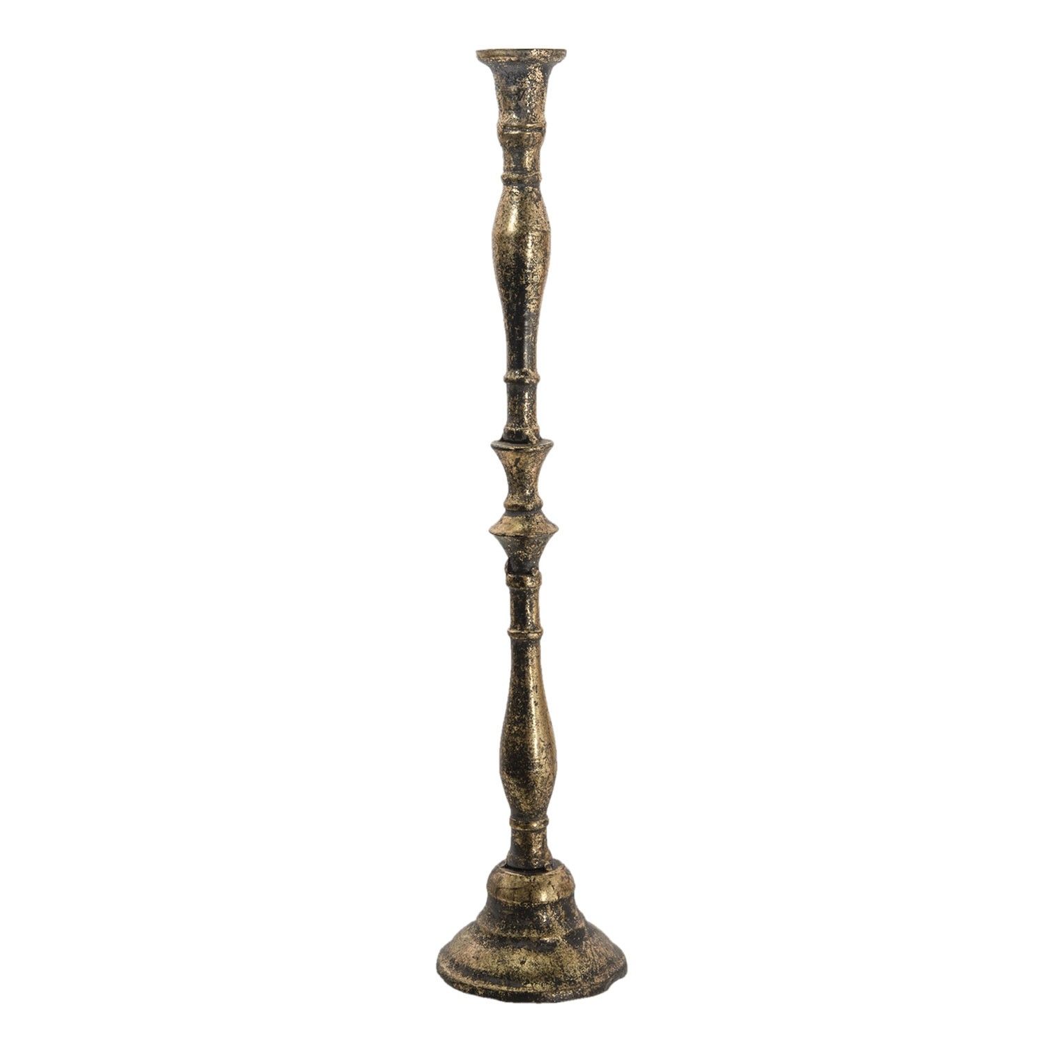 Kovový měděný svícen s patinou Merci - Ø 10*47 cm Clayre & Eef - LaHome - vintage dekorace