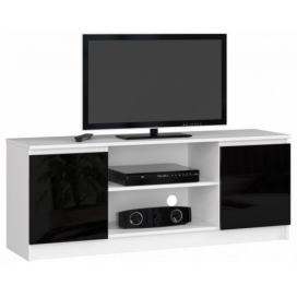 Ak furniture TV stolek Beron 140 cm černý lesk/bílý