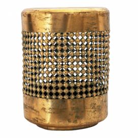 Kovová lucerna se zlatou patinou Aubree - Ø 29*38 cm Clayre & Eef