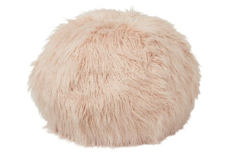 Růžový chlupatý pouf  Yetty - Ø 55*55 cm J-Line by Jolipa - LaHome - vintage dekorace