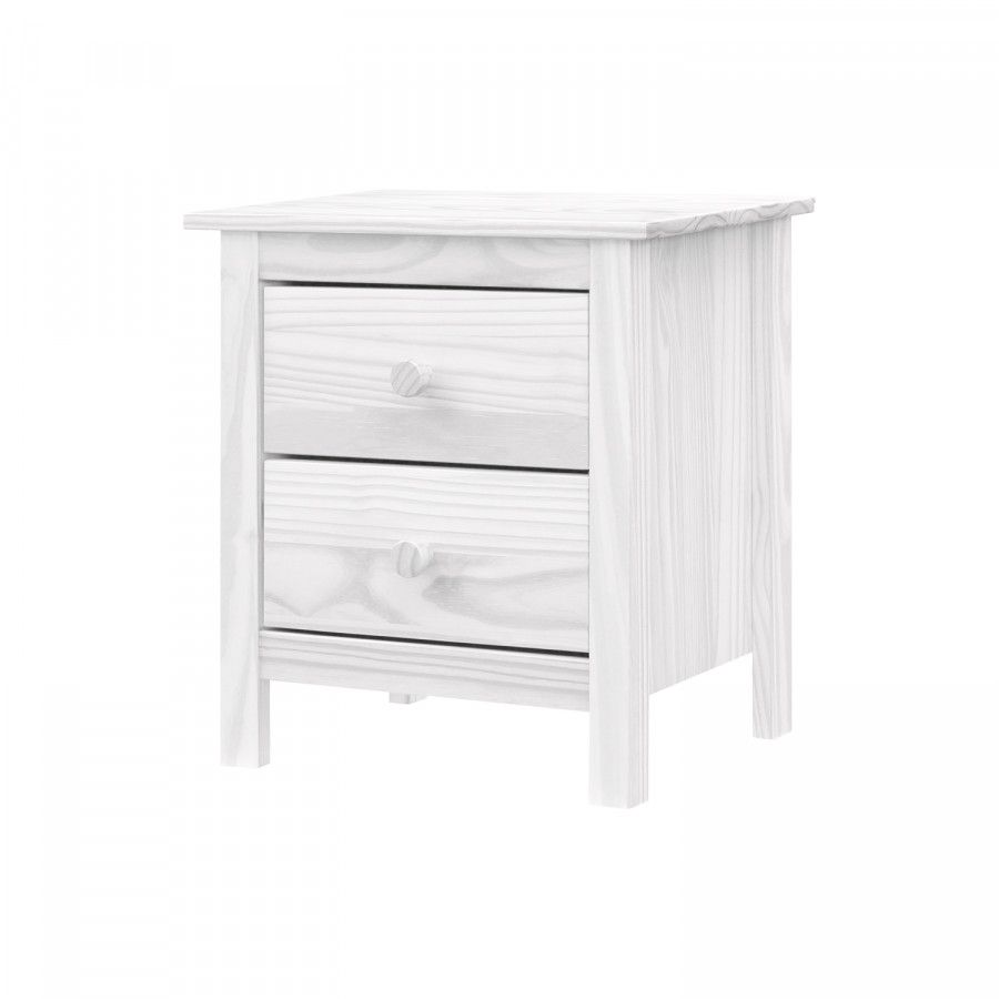 Noční stolek TORINO bílý, kovové úchytky - IDEA nábytek