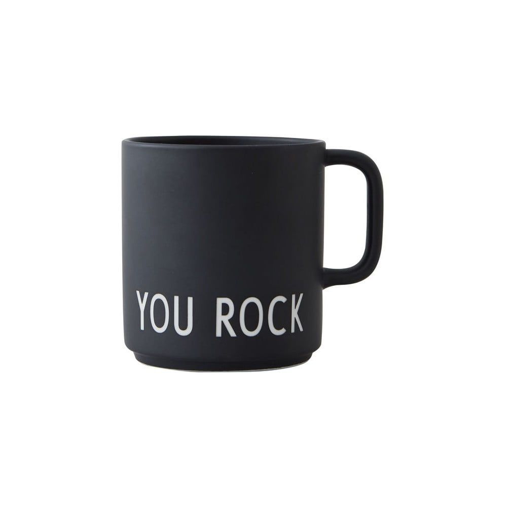 Černý porcelánový hrnek 250 ml You Rock – Design Letters - Bonami.cz
