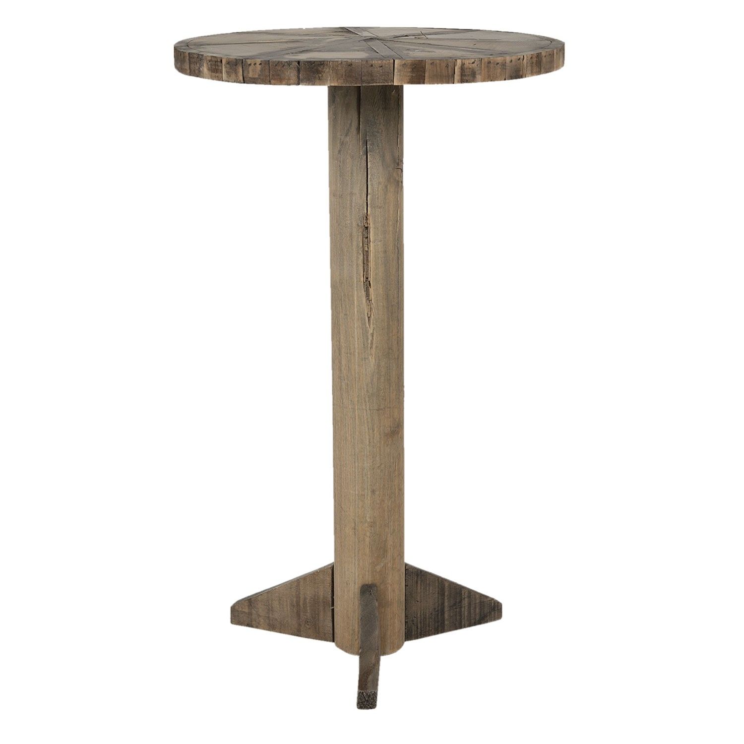 Dřevěný přírodní odkládací stolek Ponien - Ø 38*62 cm Clayre & Eef - LaHome - vintage dekorace
