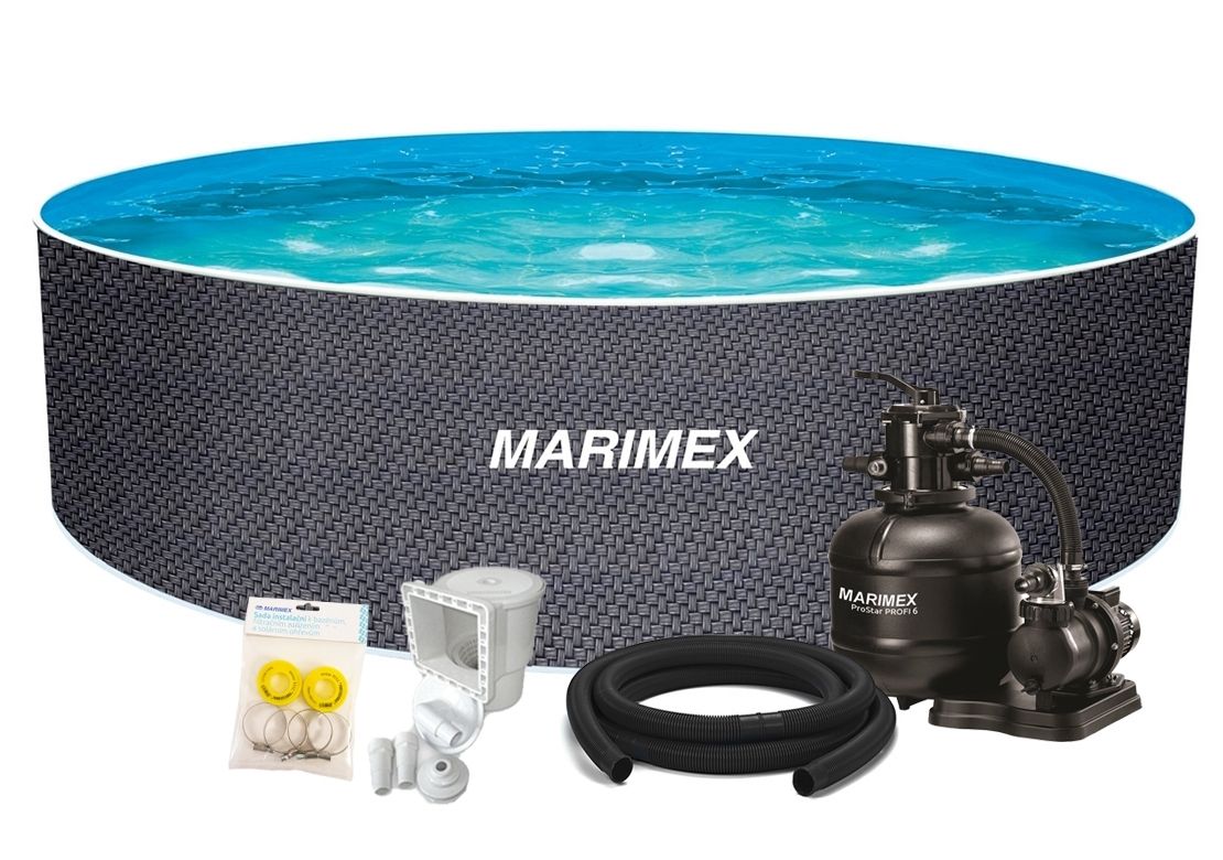 Marimex | Bazén Orlando Premium DL 4,60x1,22 m s pískovou filtrací a příslušenstvím - motiv RATAN | 19900128 - Marimex