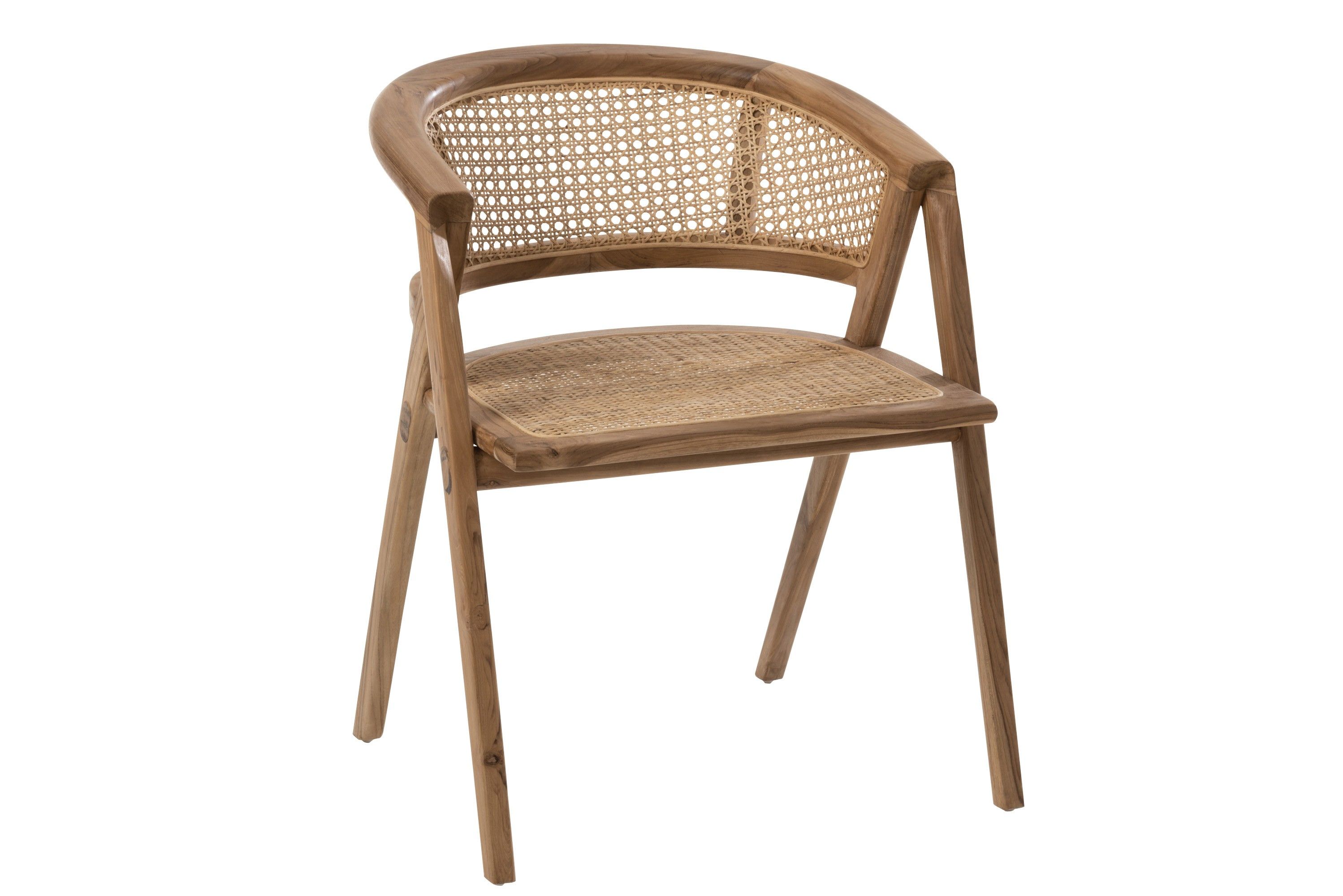 Hnědá dřevěná židle Ani Teak s bambusovým výpletem - 59*59*73cm J-Line by Jolipa - LaHome - vintage dekorace