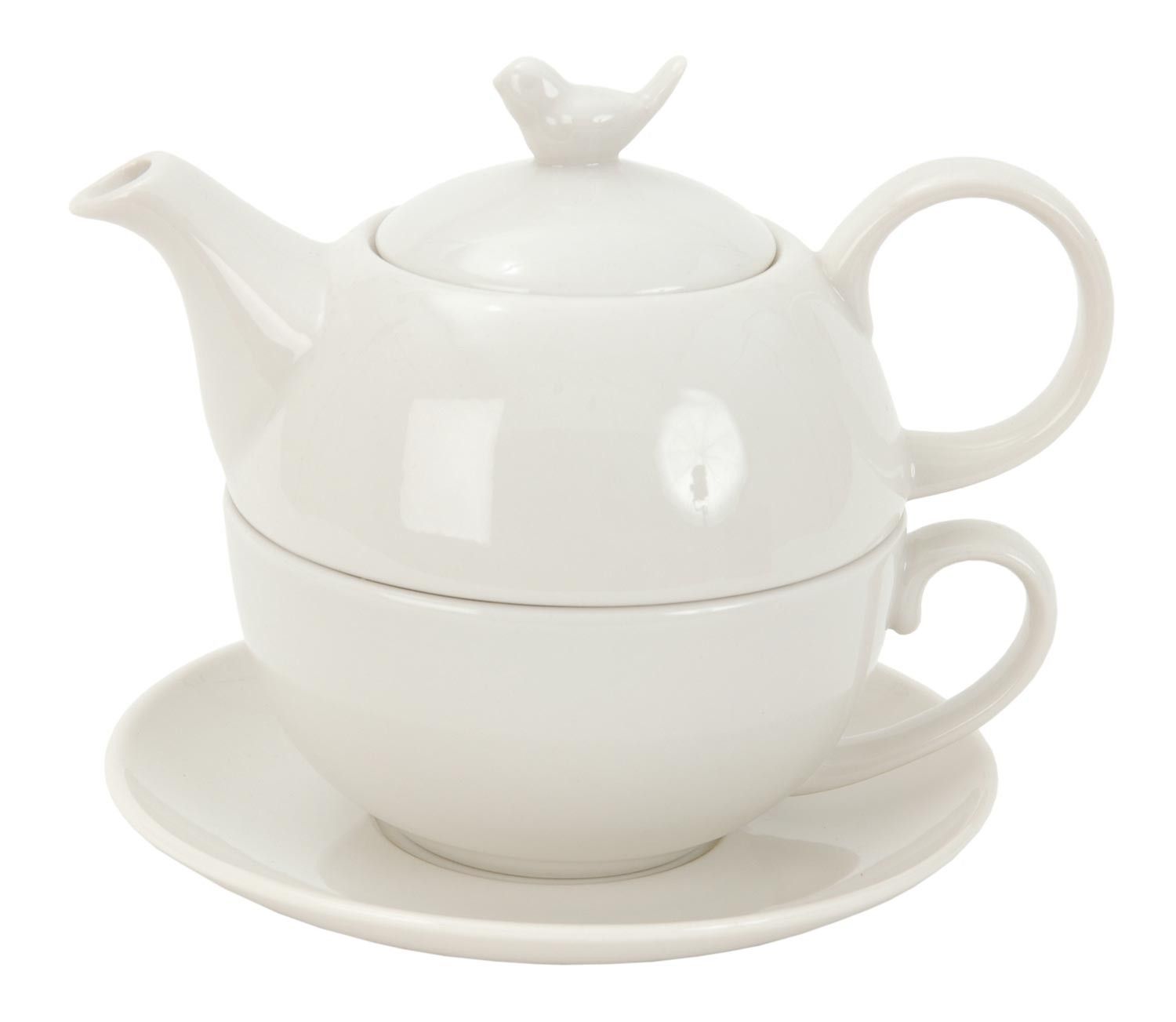 Porcelánový Tea for one s ptáčkem - 0.4L Clayre & Eef - LaHome - vintage dekorace