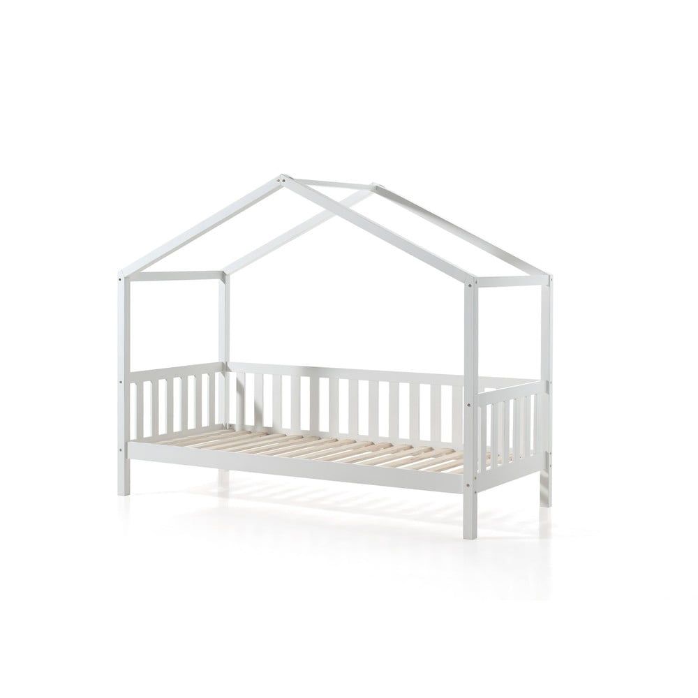 Bílá domečková dětská postel z borovicového dřeva Vipack Dallas, 90 x 200 cm - Bonami.cz