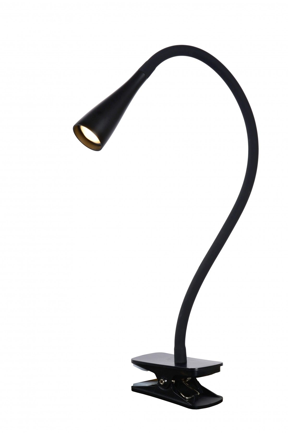 Lucide 18256/03/30 LED stolní lampička s klipem Zozy 1x4W | 250lm | 3000K - černá, stmívatelná - Dekolamp s.r.o.