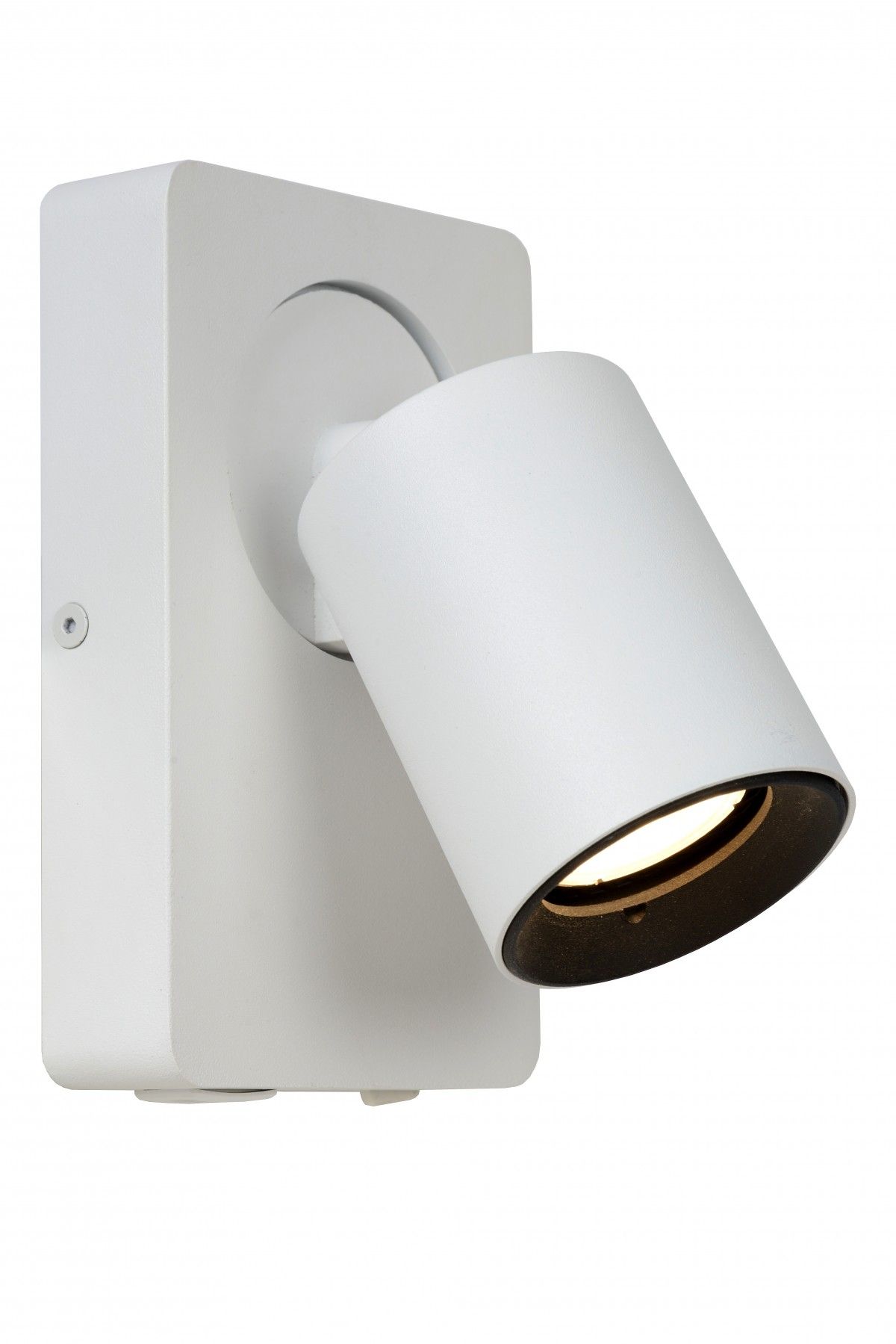 Lucide 09929/06/31 nástěnná bodová lampa Nigel 1x5W | LED GU10 | 320lm | 3000K - žárovka je součástí balení, bílá, nastavitelná, vypínač na tělej - Dekolamp s.r.o.
