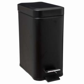 5five Simply Smart Odpadkový koš do koupelny, černý, 5L