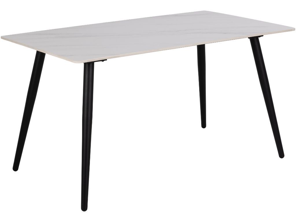 Scandi Bílý keramický jídelní stůl s kovovou podnoží Wiera 140 x 80 cm - Designovynabytek.cz