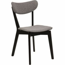 Scandi Šedá látková jídelní židle s dřevěnou podnoží Diaz