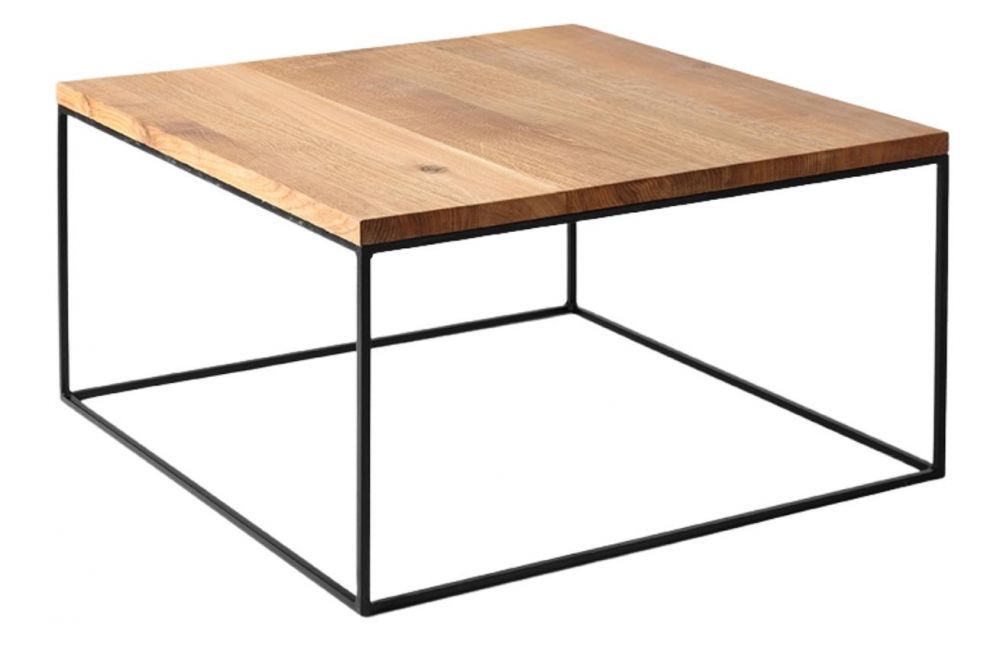 Nordic Design Dubový konferenční stolek Moreno 80 x 80 cm s černou podnoží - Designovynabytek.cz