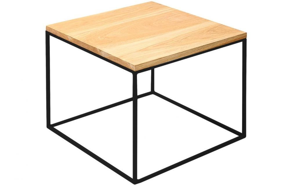 Nordic Design Dubový konferenční stolek Moreno 50 x 50 cm s černou podnoží - Designovynabytek.cz