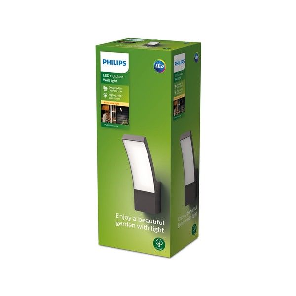 Philips 8719514417670 Splay venkovní nástěnné svítidlo LED 12W/1100lm 2700K IP44 antracit - Svítidla FEIM