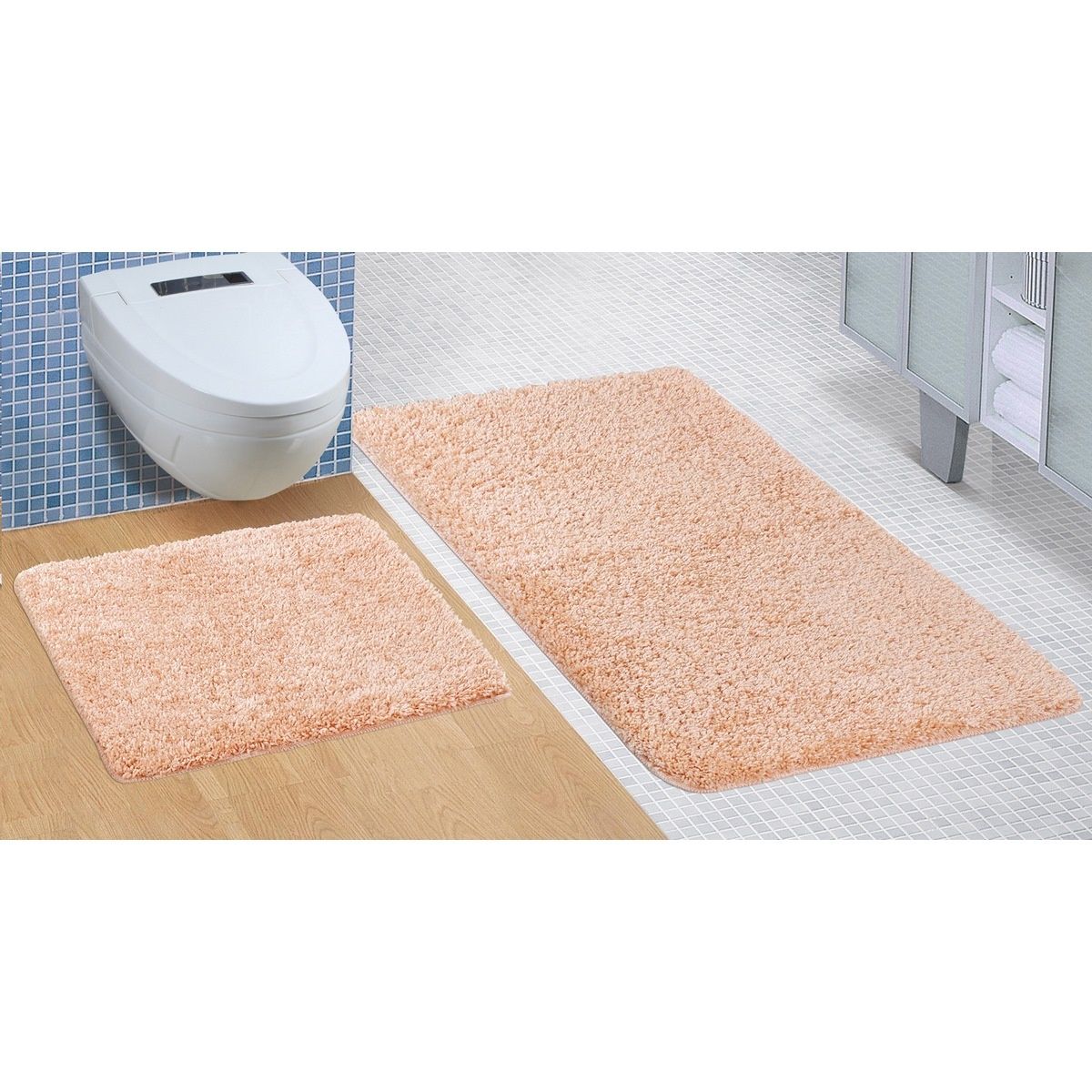 Bellatex Sada koupelnových předložek Micro růžová, 60 x 100 cm, 60 x 50 cm - 4home.cz