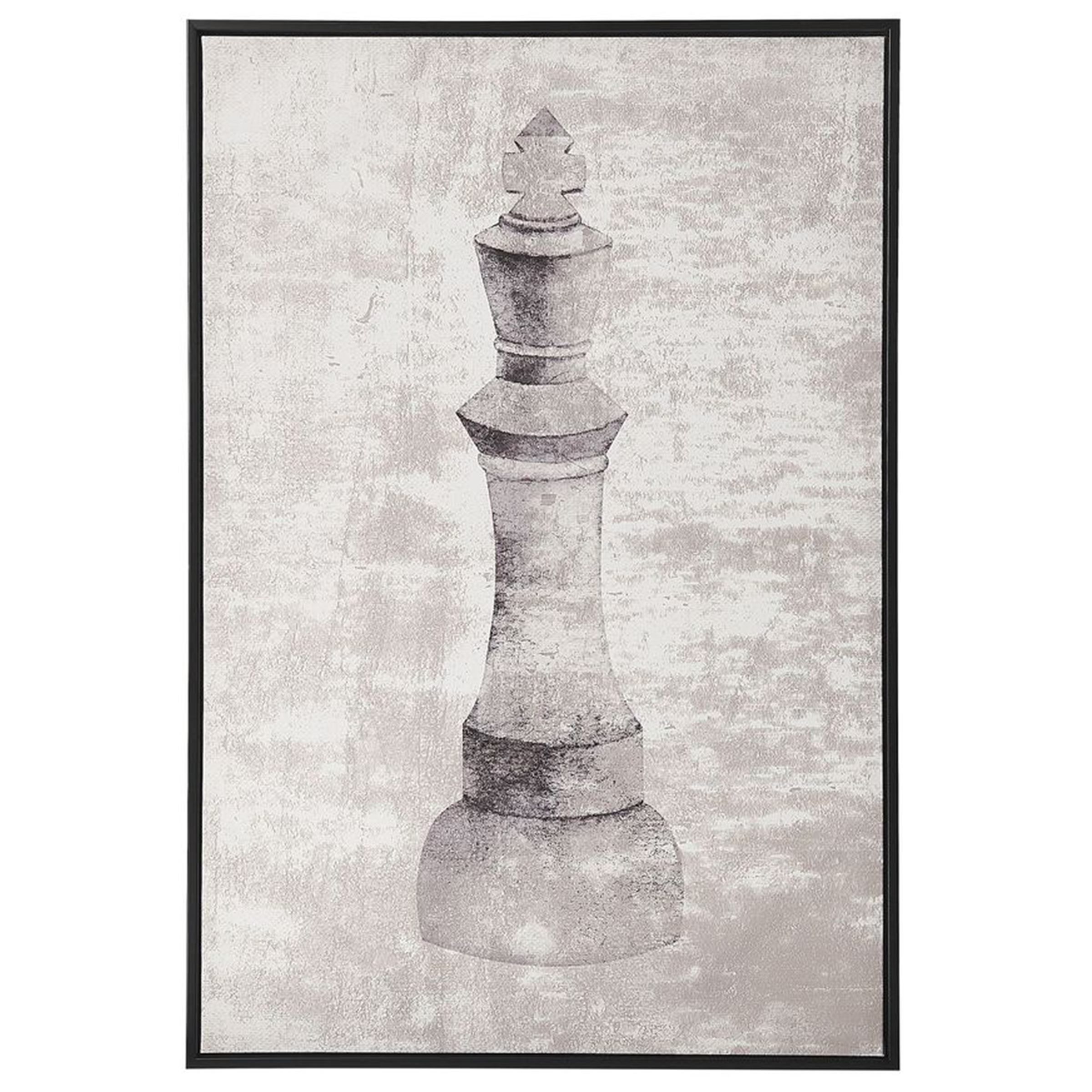 Zarámovaný obraz šachy 63 x 93 cm šedý BUDRIO - Beliani.cz