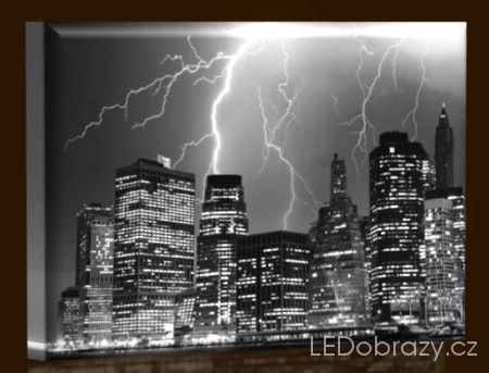 LED obraz New York Černobílý 45x30 cm - LEDobrazy.cz