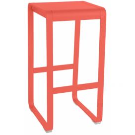 Oranžová hliníková zahradní barová židle Fermob Bellevie 75 cm