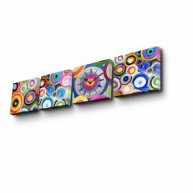 Hanah Home Obrazové nástěnné hodiny Kruhy 42x63 cm vícebarevné