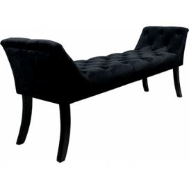 Designová lavice, černá Velvet látka / kaučukové dřevo, HEMY TYP 1 Mdum