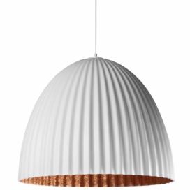 Nordic Design Bílo měděné kovové závěsné světlo Liss 70 cm
