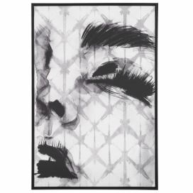 Zarámovaný obraz na plátně tvář ženy 63 x 93 cm šedý ERRANO