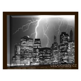 LED obraz New York Černobílý 45x30 cm