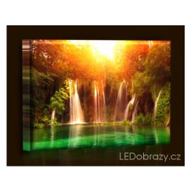 LED obraz Vodopád Plitvice 60x40