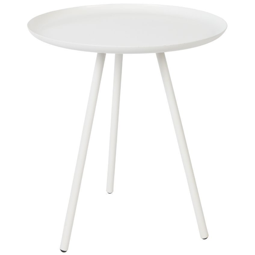White Label Bílý kovový odkládací stolek WLL FROST 39 cm - Designovynabytek.cz