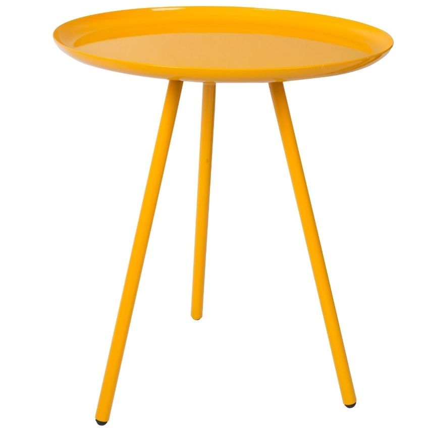 White Label Mangově žlutý kovový odkládací stolek WLL FROST 39 cm - Designovynabytek.cz