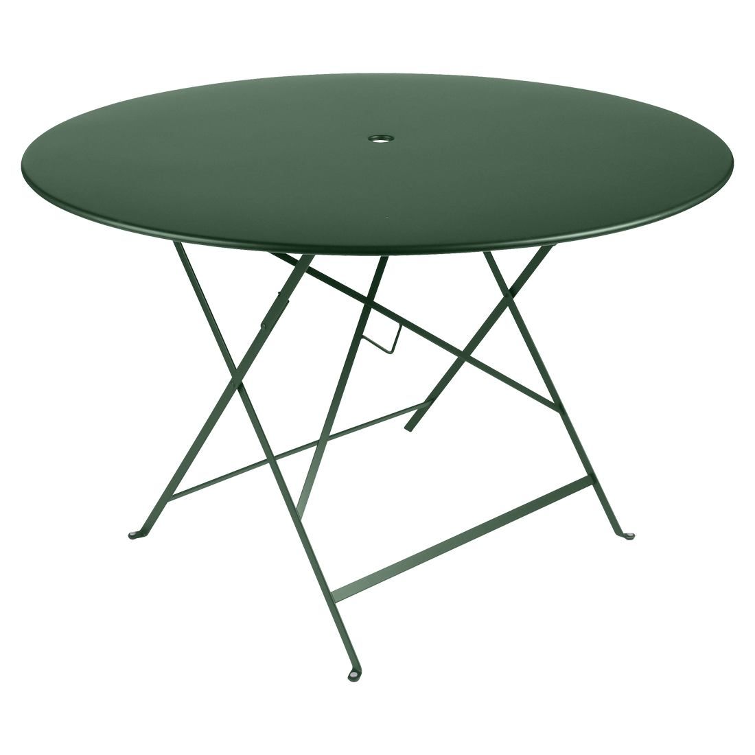 Tmavě zelený kovový skládací stůl Fermob Bistro Ø 117 cm - Designovynabytek.cz