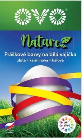OVO Barvy na velikonoční vajíčka nature ŽLUTÁ, KARMÍNOVÁ, FIALOVÁ - Kitos.cz