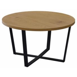 Scandi Dubový konferenční stolek s kovovou podnoží Calvin 77 cm