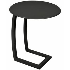 Černý kovový odkládací stolek Fermob Alizé Ø 48 cm